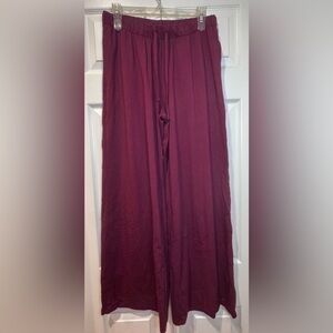 ATM Anthony Thomas Melillo Wide Leg Drawstring Pants – Burgundy – Size Medium